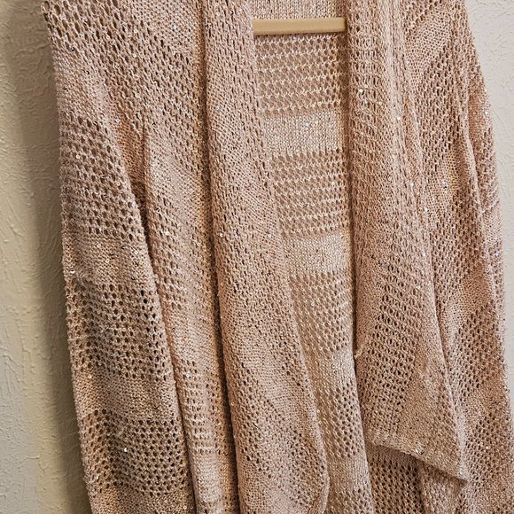 INC (International Concepts) Sequin Cascade Open-Front Cardigan - Picture 8 of 9